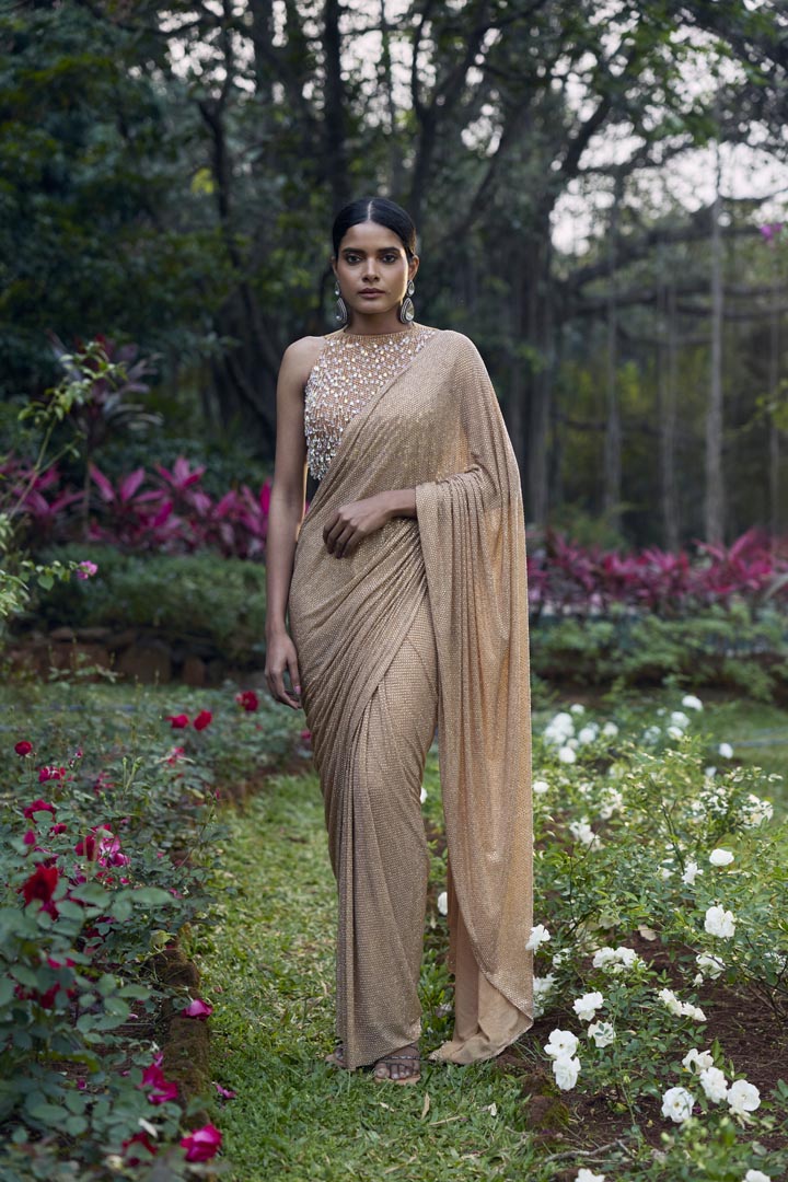 Kanak Tara Crystal Saree Set