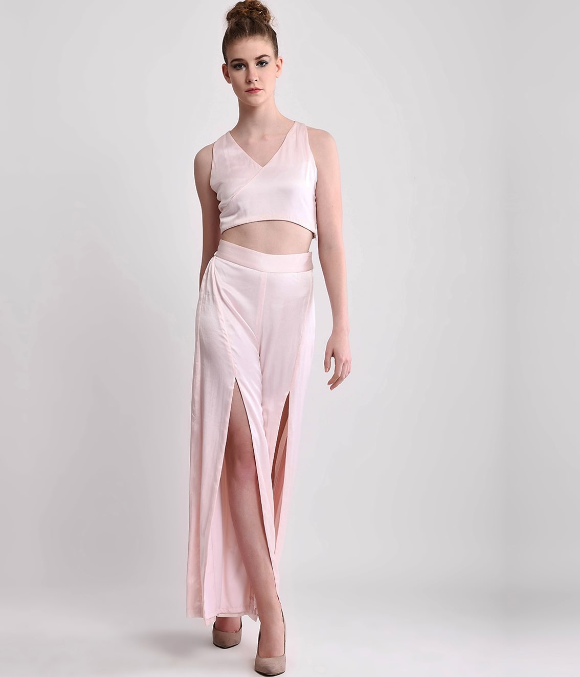 Silk Crop Top & Pants Co ord set