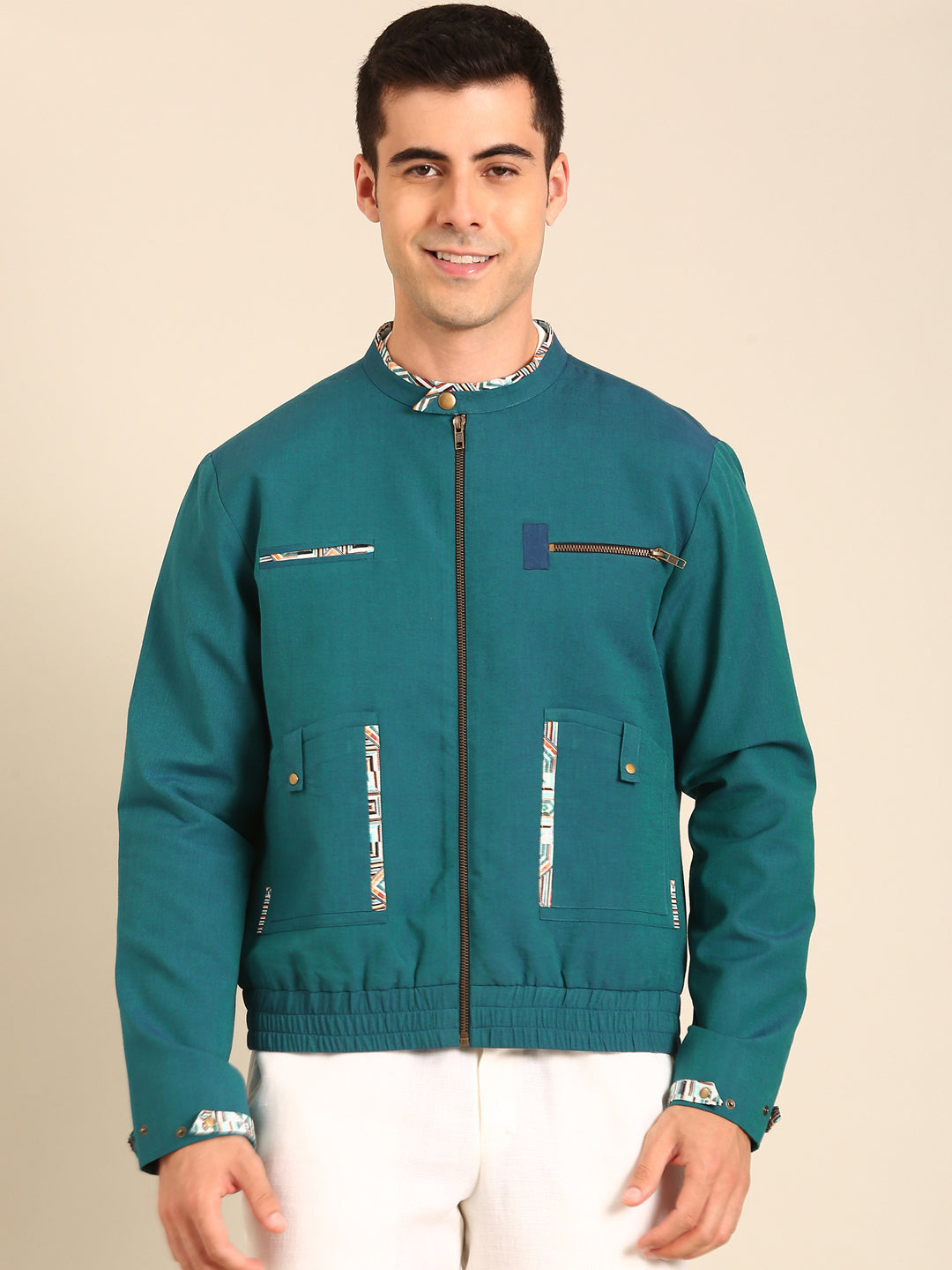Blue Malai Cotton Bomber Jacket