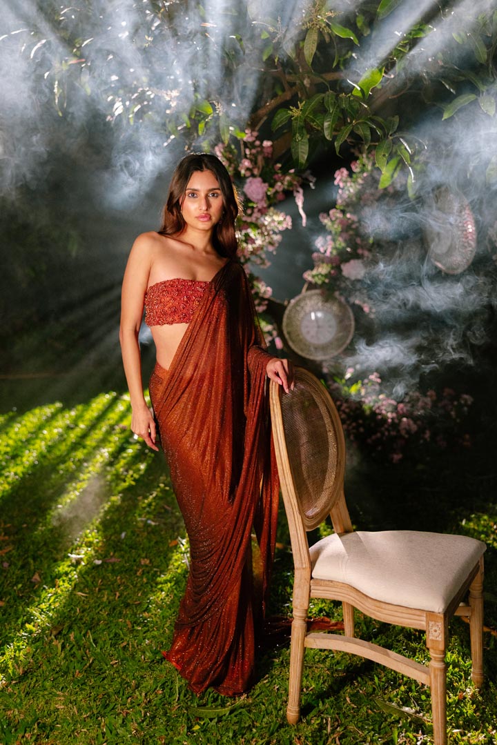 Ember Glow Saree Set