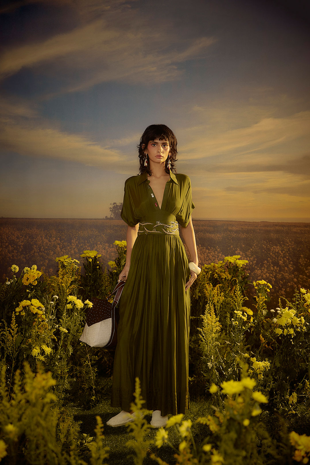 Whispering Willow Dress With Belt