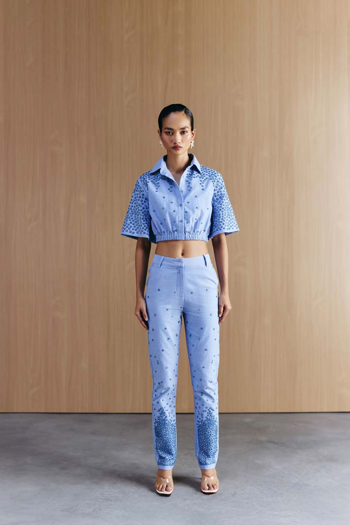 CHAMBREY MIRROR EMBELLISHED COORD SET