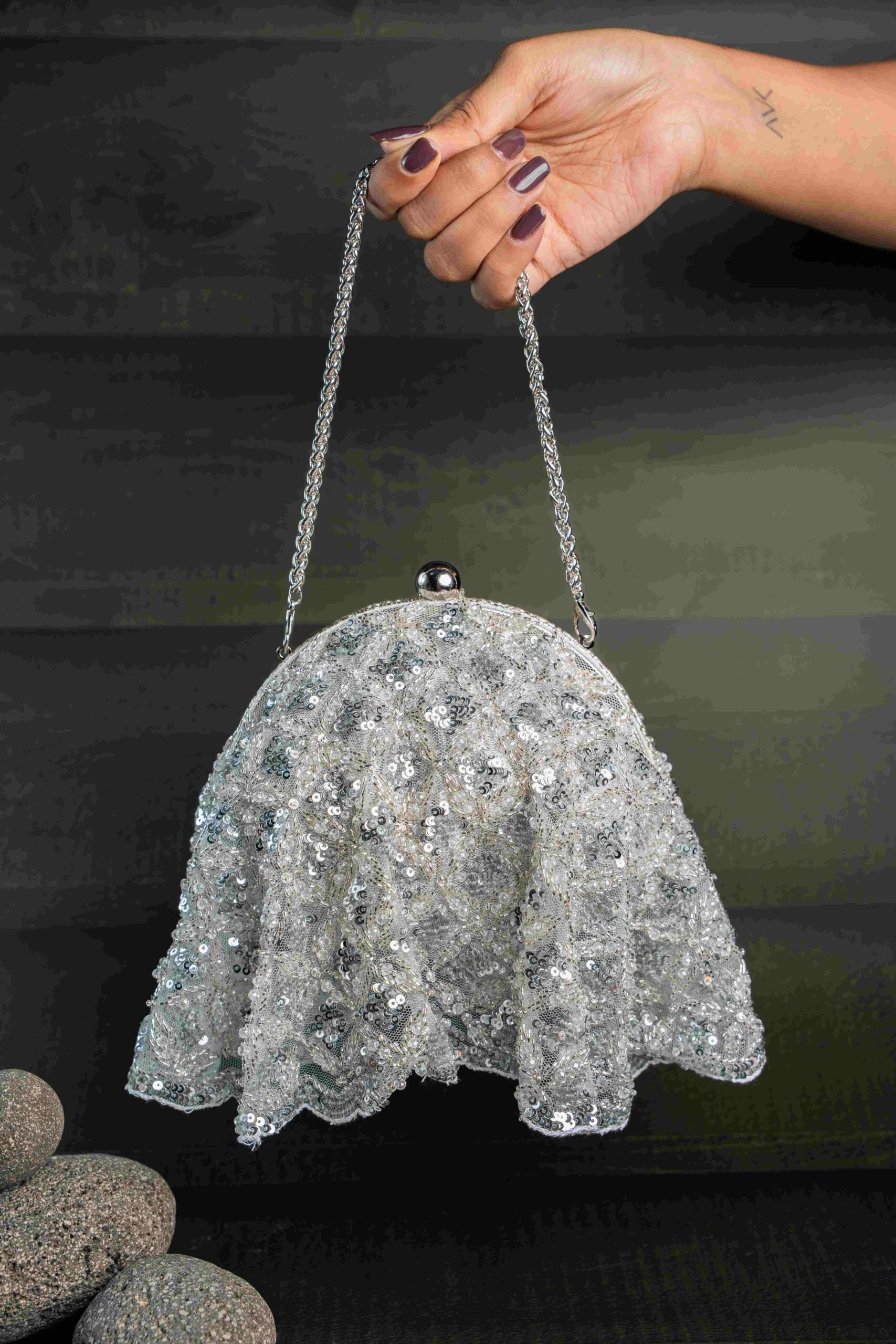 Drape Diva Batua Silver