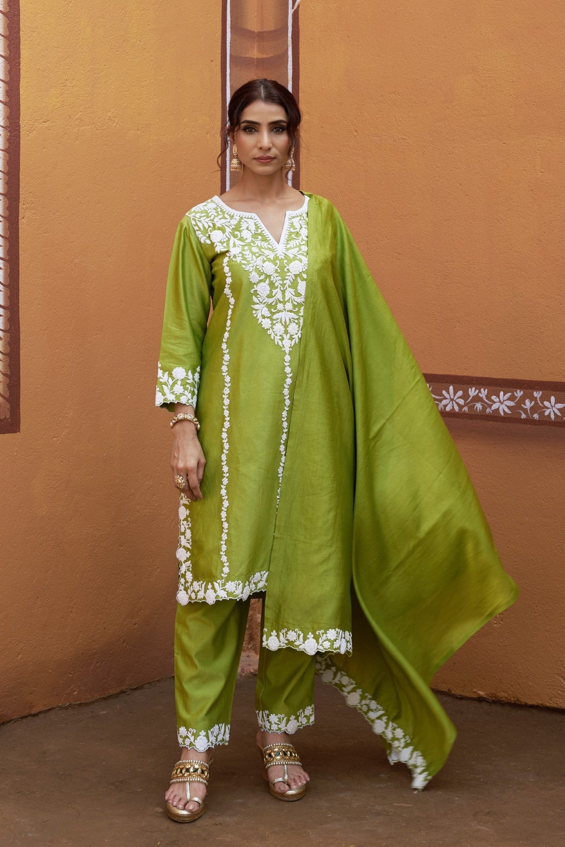 hand embroidery dori cut work Kurta Set