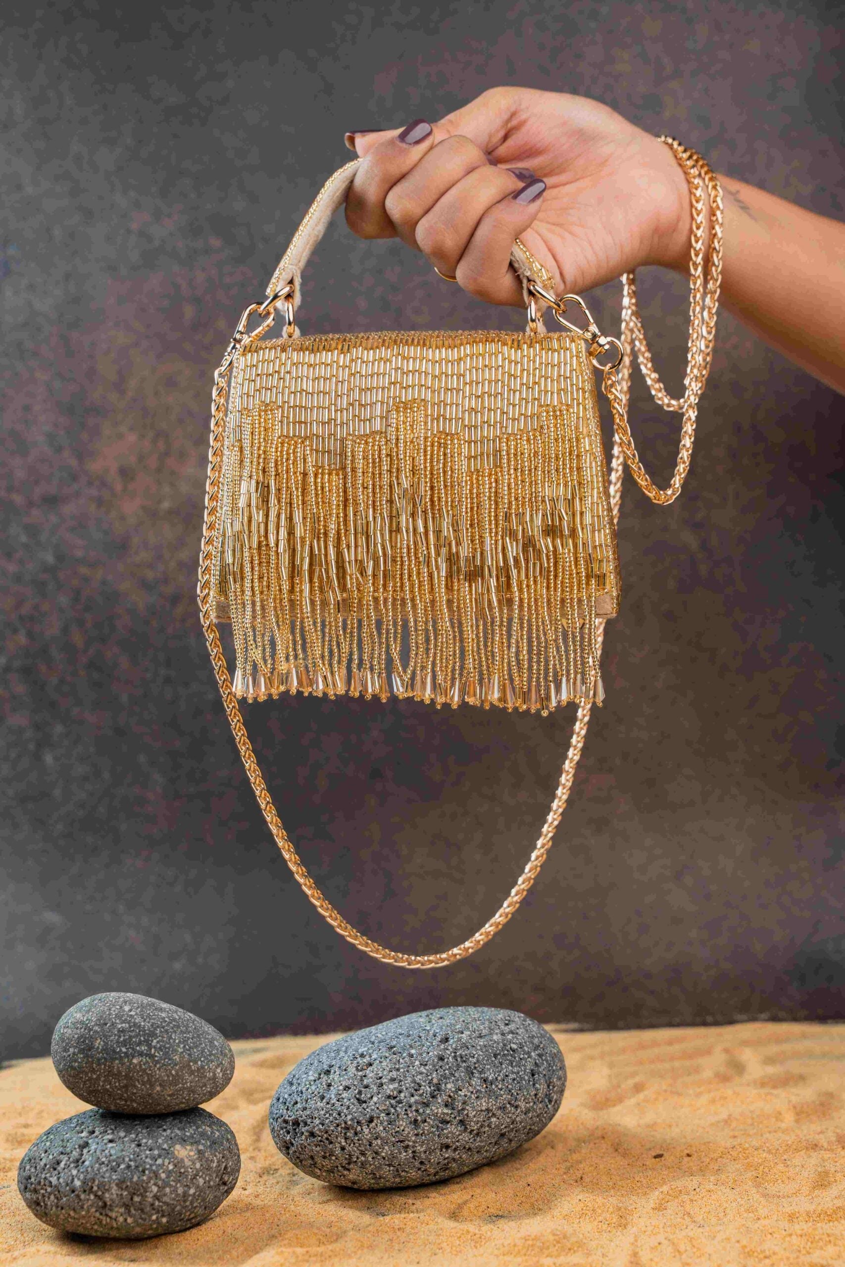 Salli En vie Mini Kasse Tassel Gold