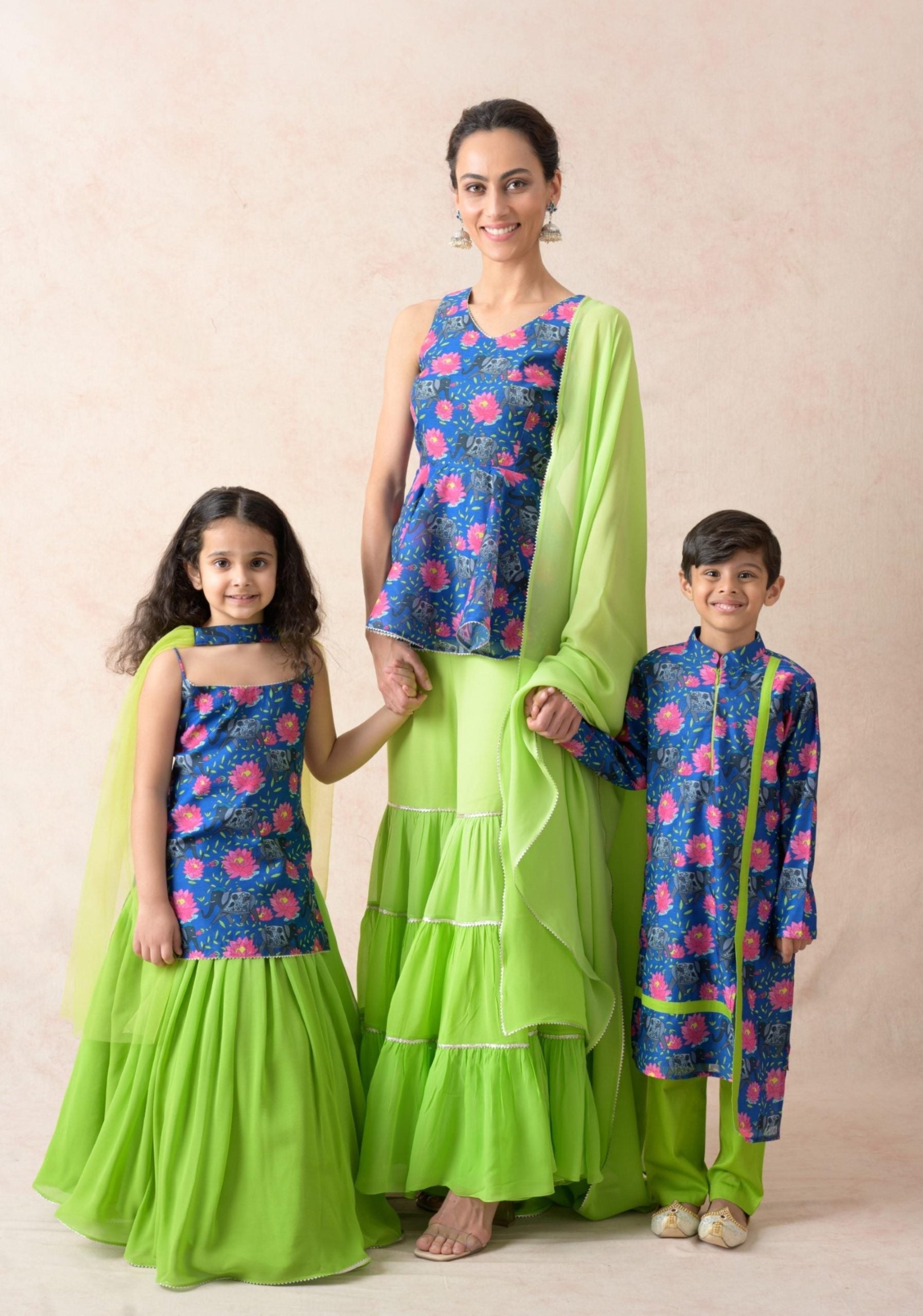 Ombre silk lehenga set