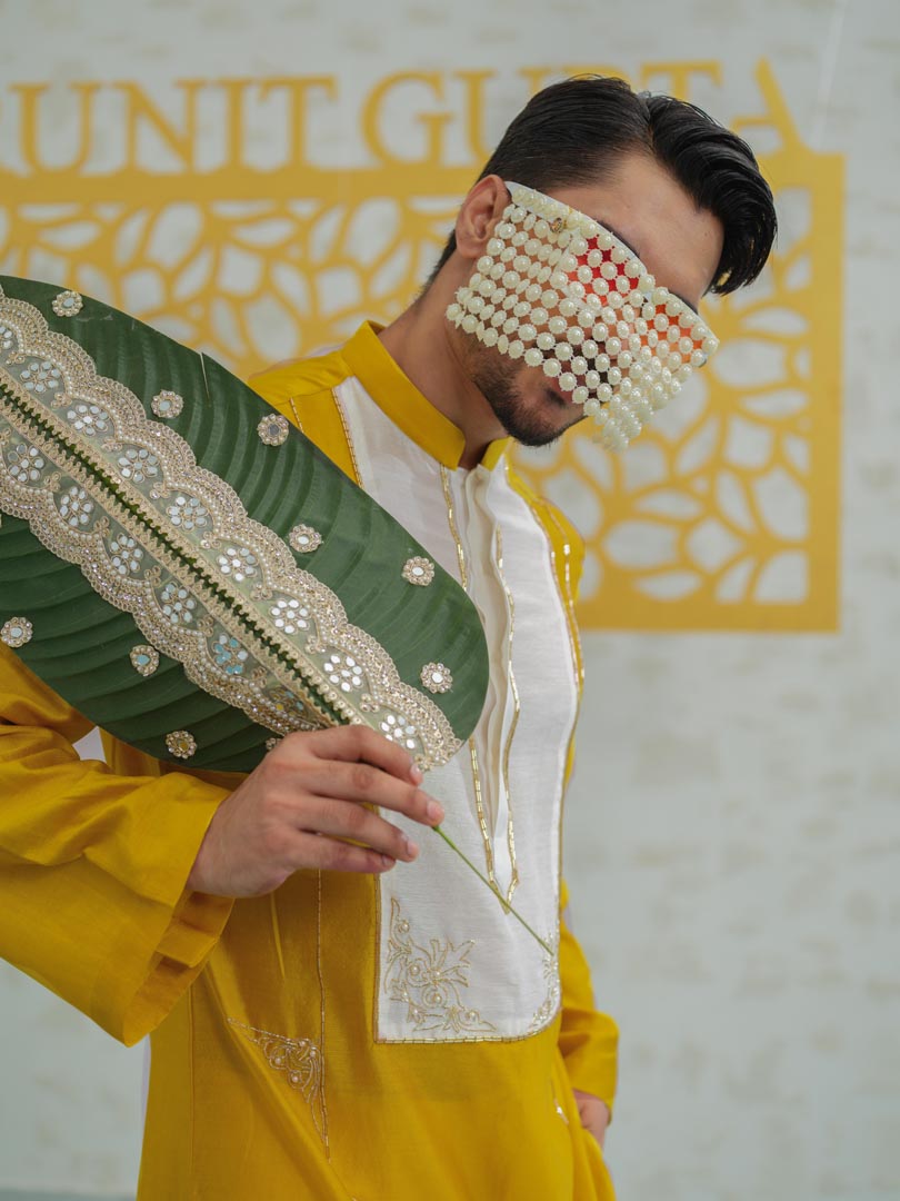 Marigold Peeta Patch Kurta set