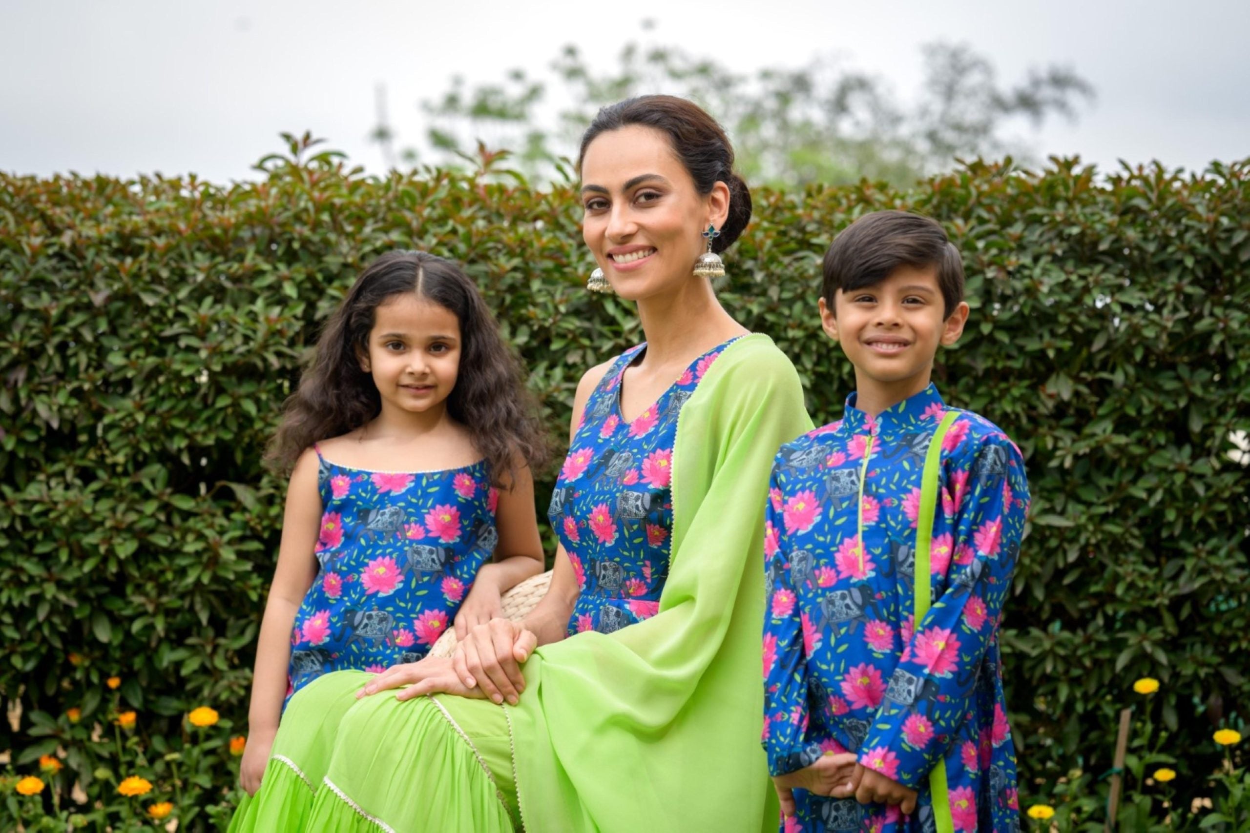 Ombre silk lehenga set