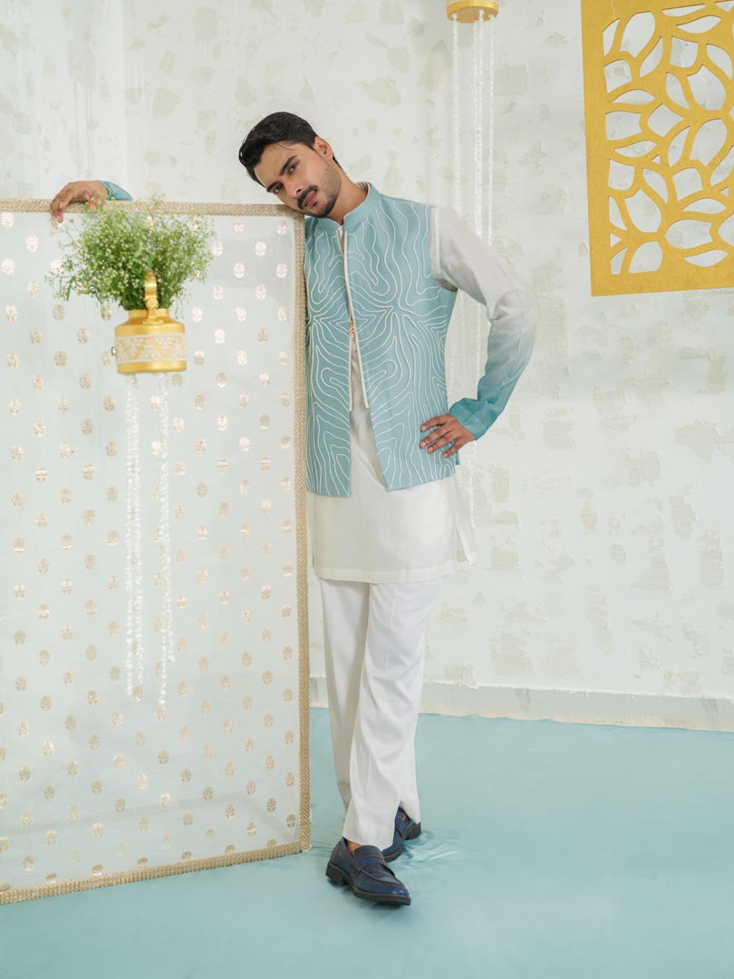 Contour Blue Zipper bundi only