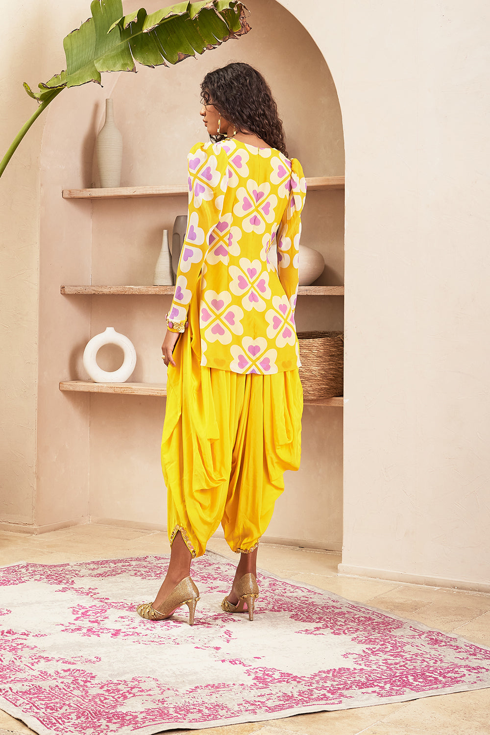 Ambre Yellow Tunic With Dhoti Pant Set - Auraya Fashion -  - #tag1# - #tag2# - #tag3# - #tag3#