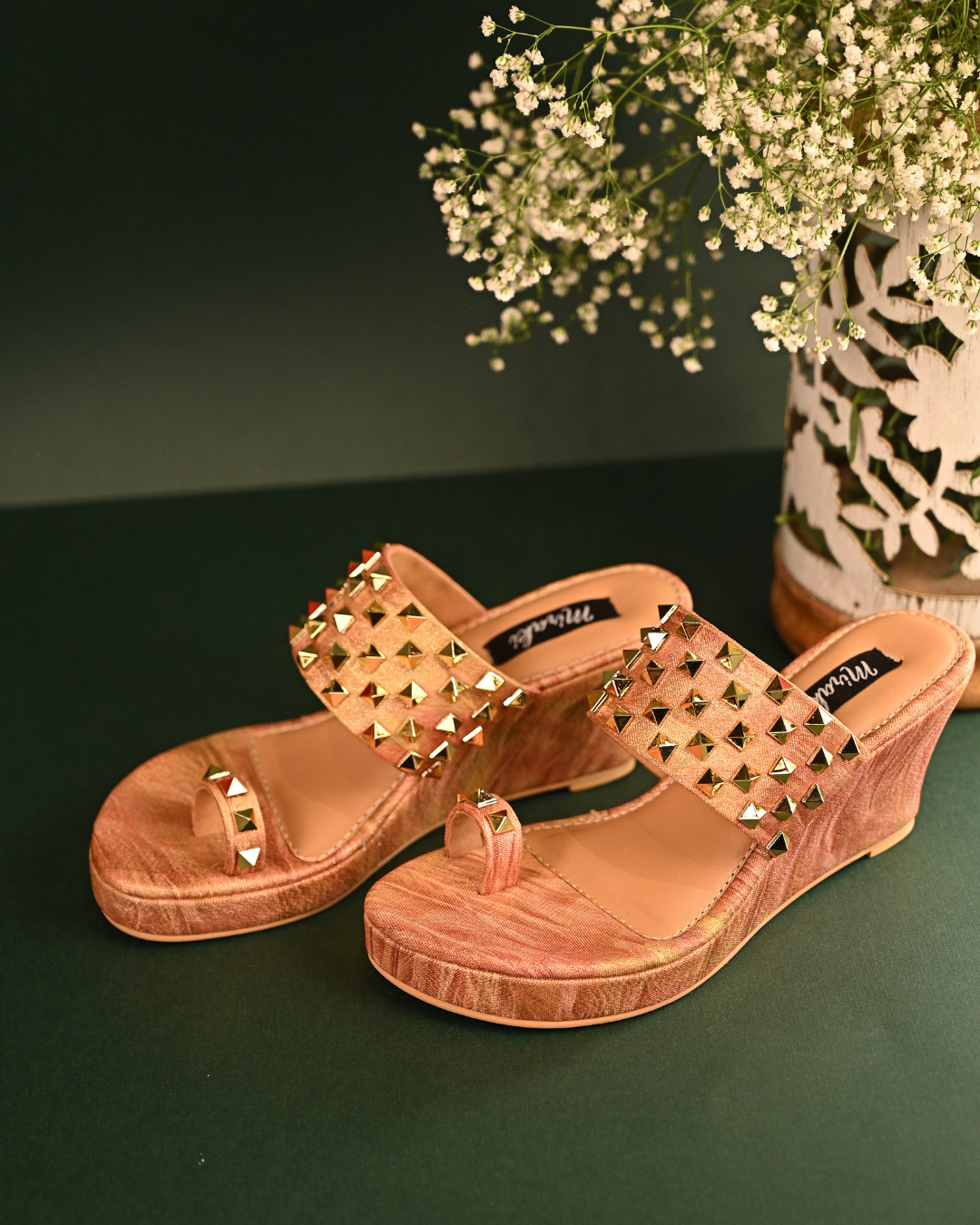 Wedges With Gold Studs