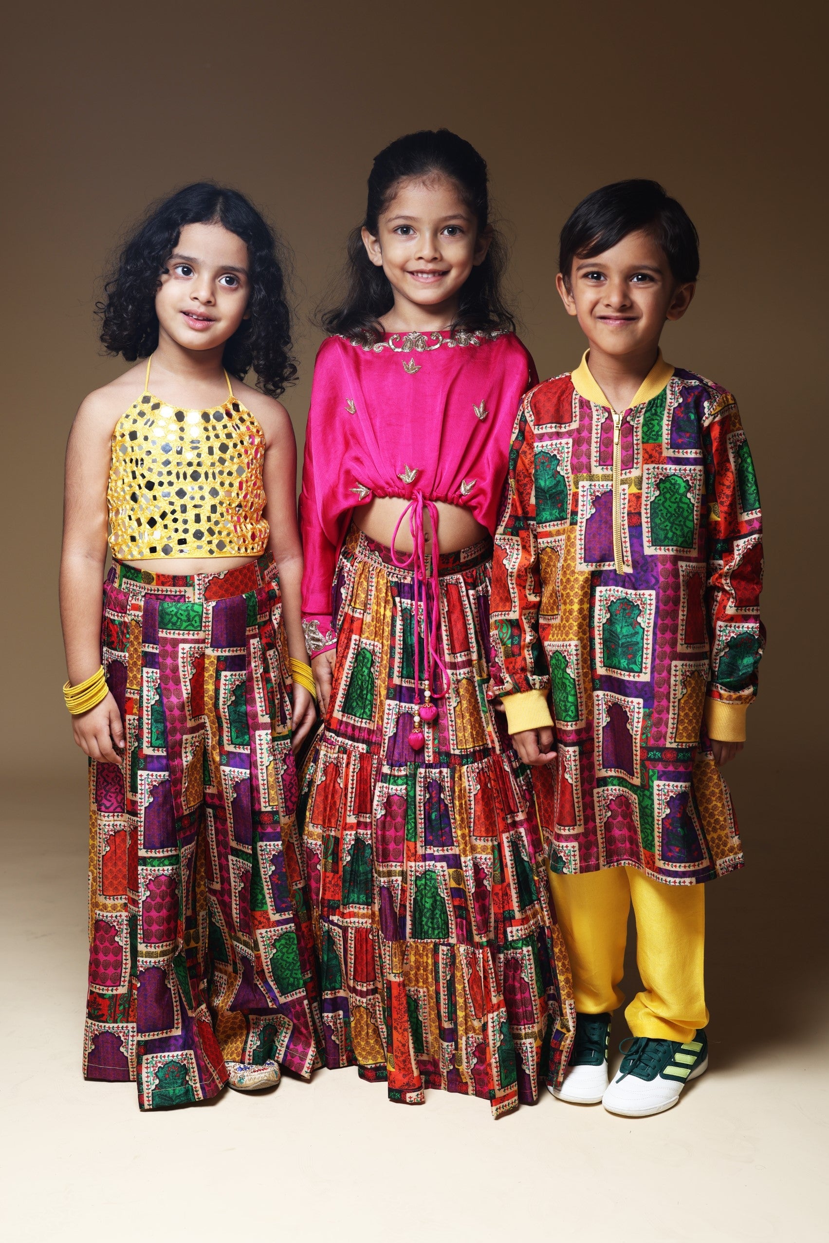 Hand embrodiered halter top with Pleated Pant