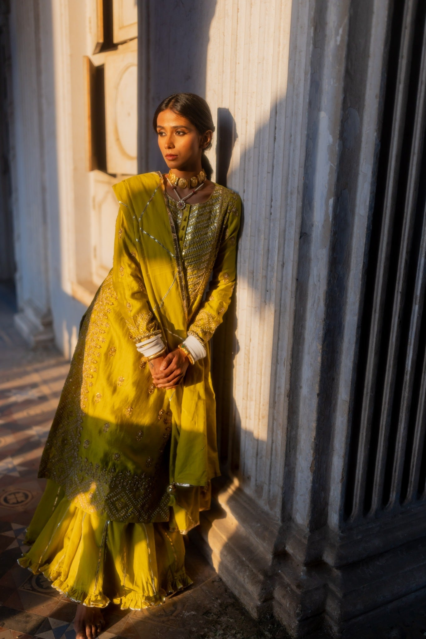 embroidered sharara set