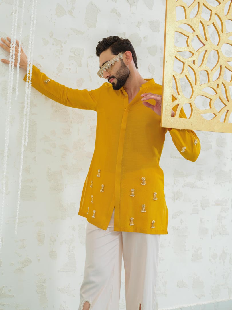 Marigold Latkan Kurta with Embroidered Pants