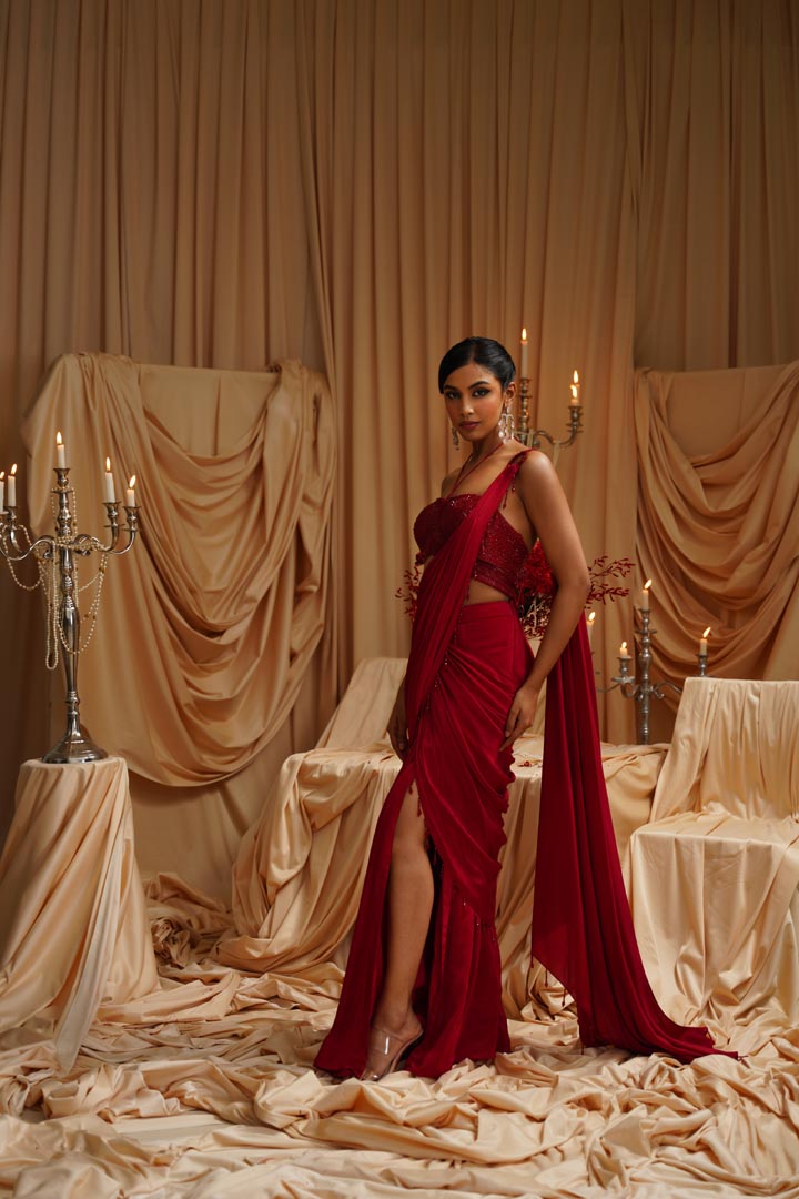 Cloe Drape Saree set