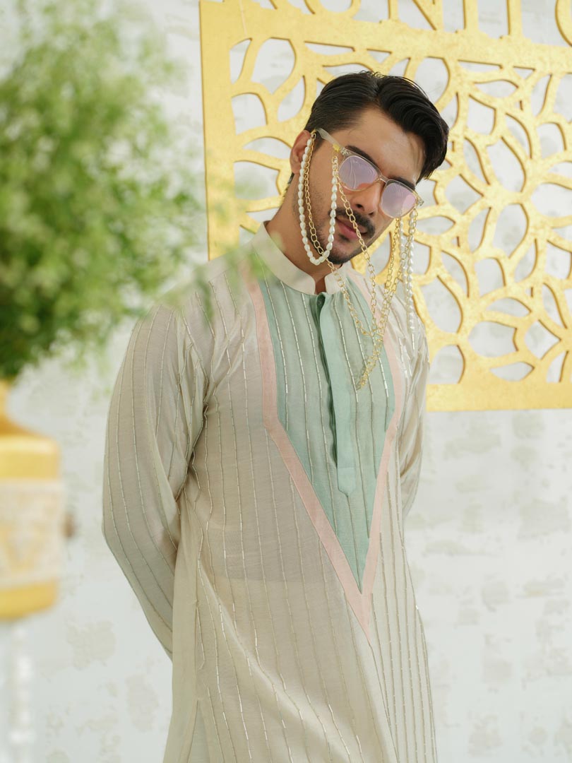 Patch Stripes kurta set