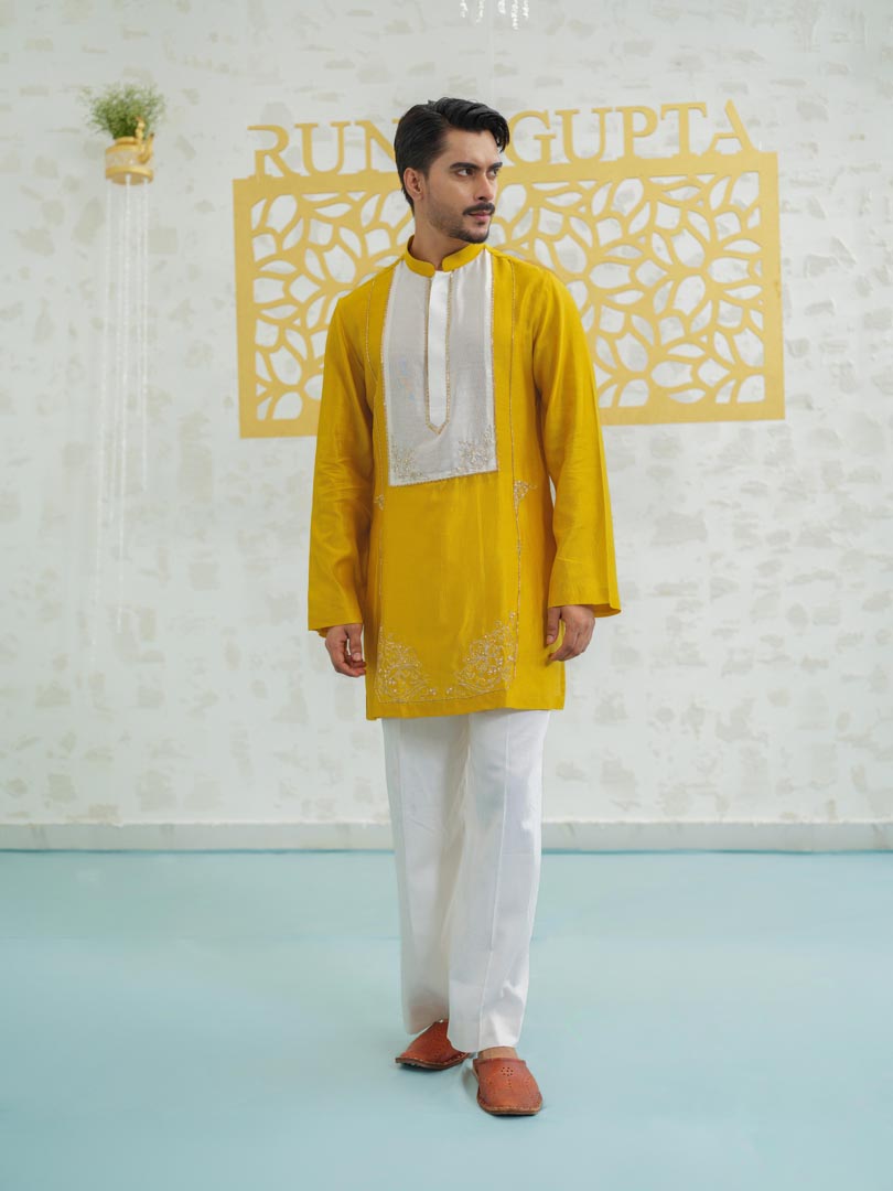 Marigold Peeta Patch Kurta set