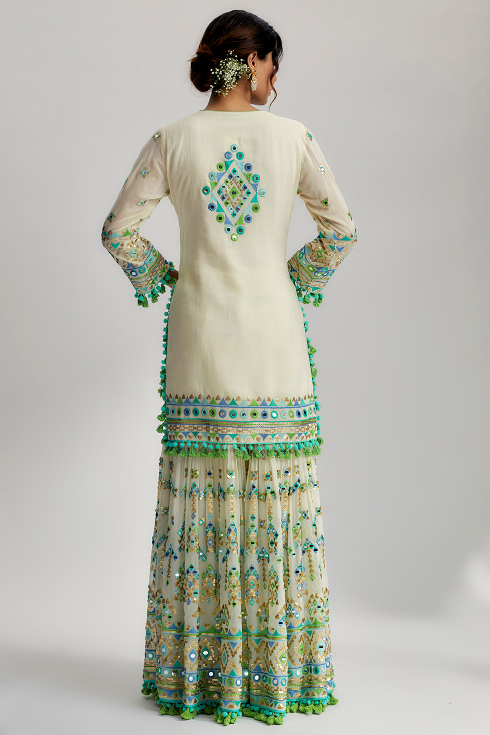 Friya Short Kurta Sharara Set - Auraya Fashion 