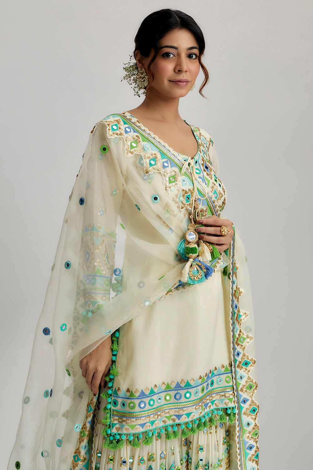 Friya Short Kurta Sharara Set - Auraya Fashion 