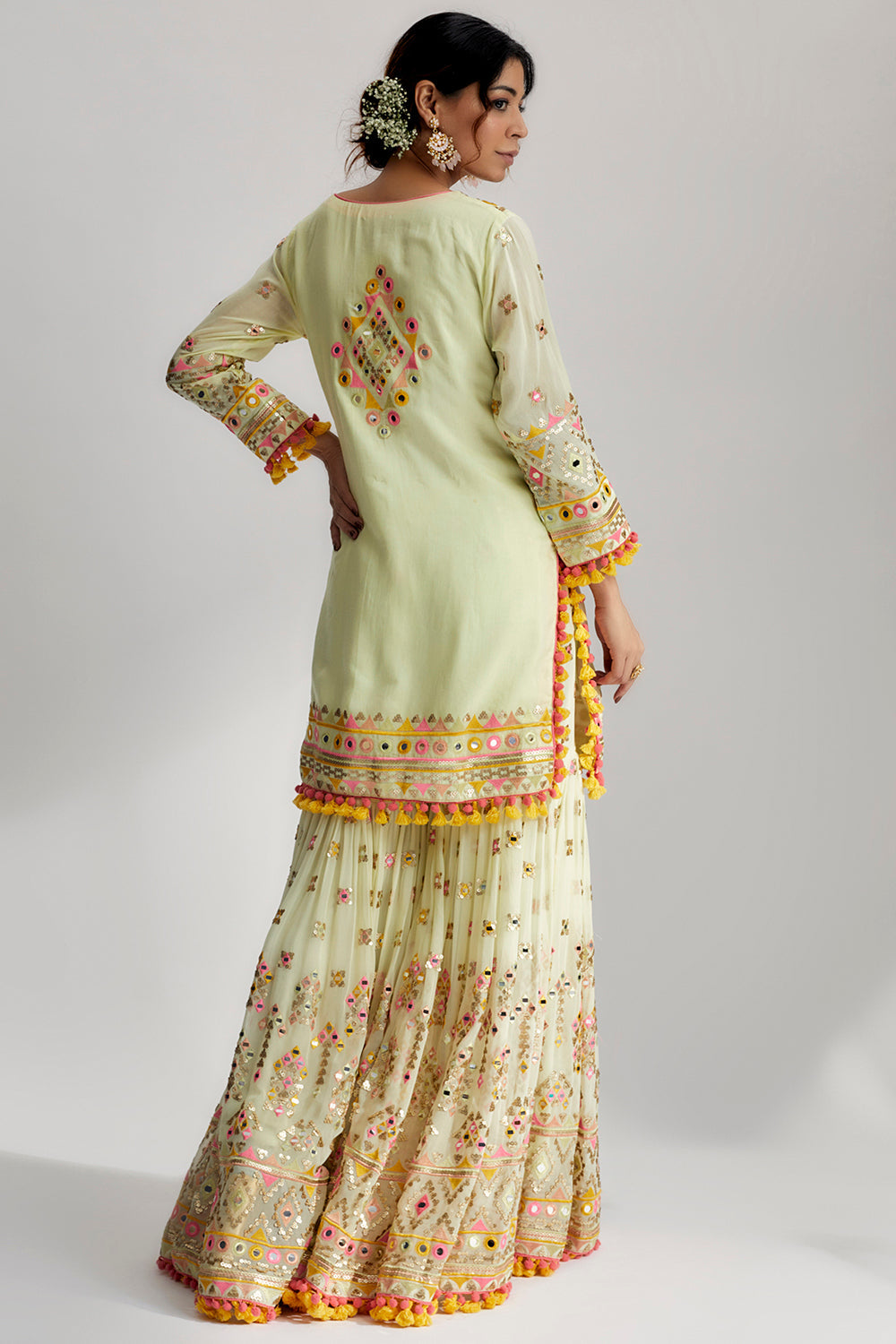 Friya Short Kurta Sharara Set - Auraya Fashion 