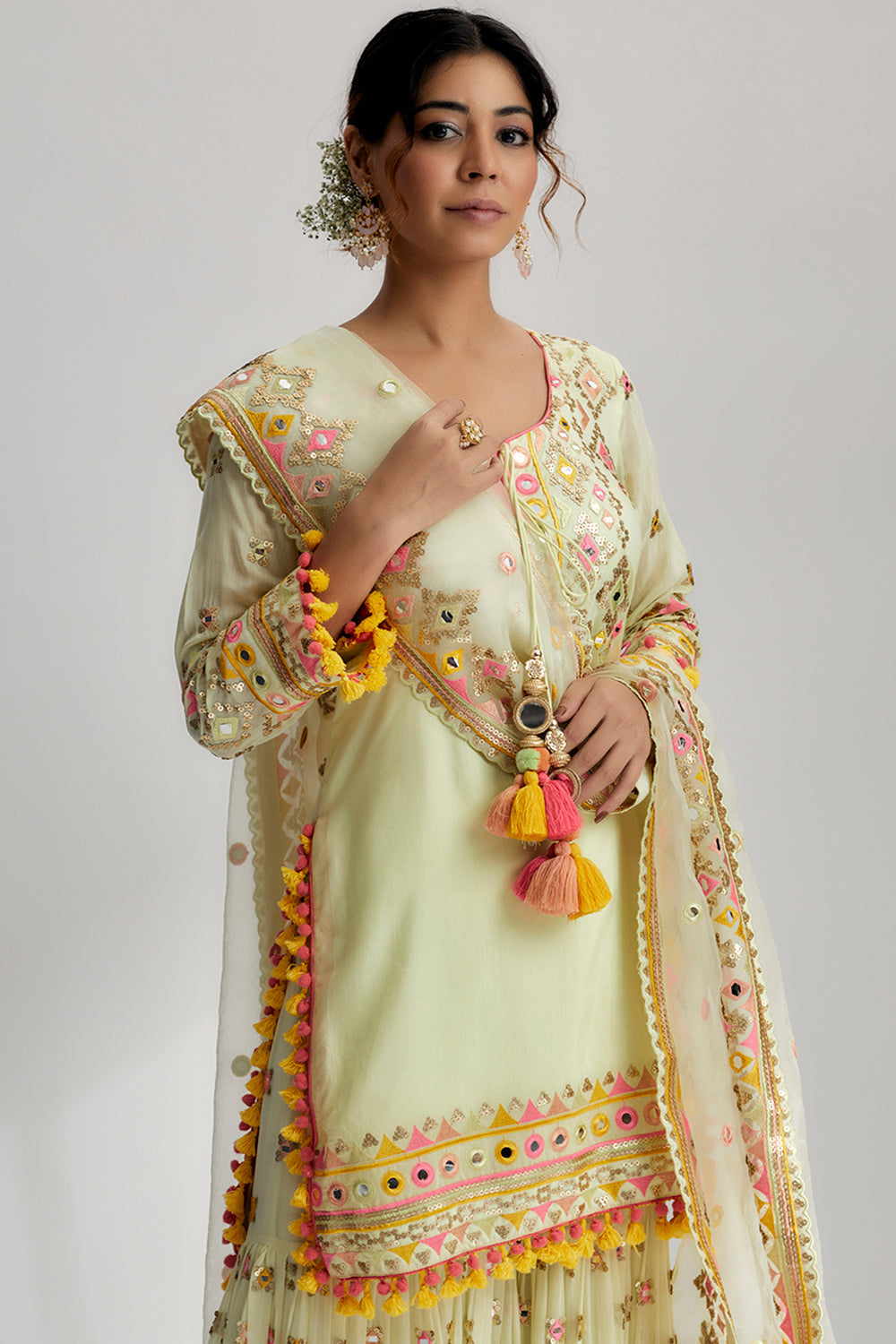 Friya Short Kurta Sharara Set - Auraya Fashion 