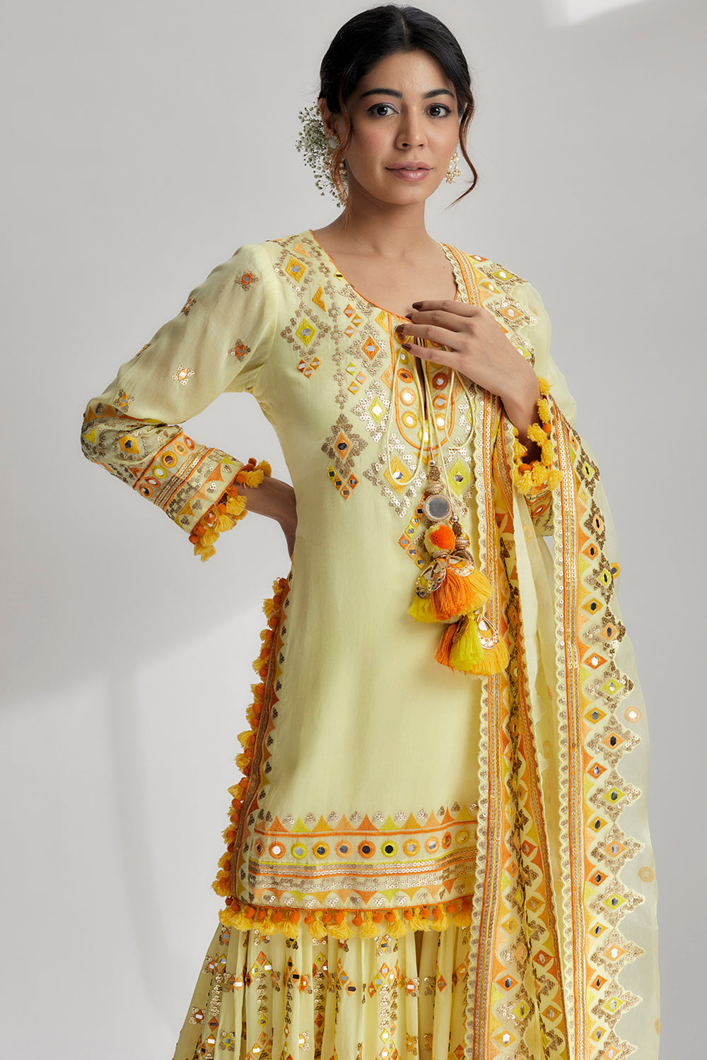 Friya Short Kurta Sharara Set - Auraya Fashion 
