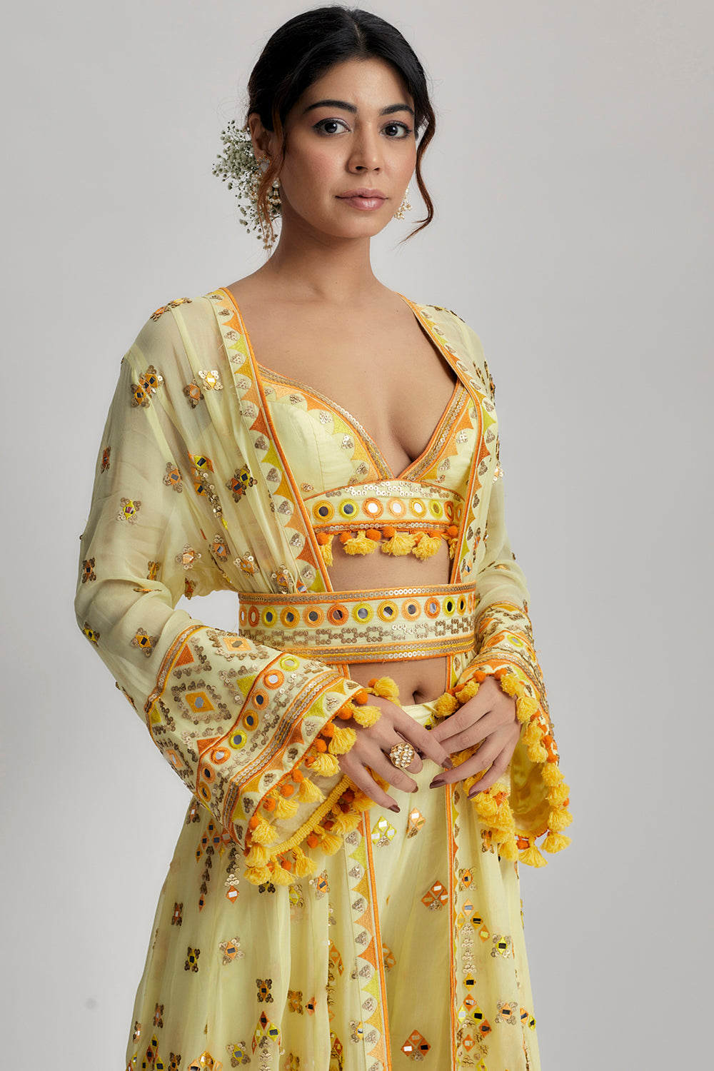 Mitali Jacket Set With Flared Pants - Auraya Fashion 