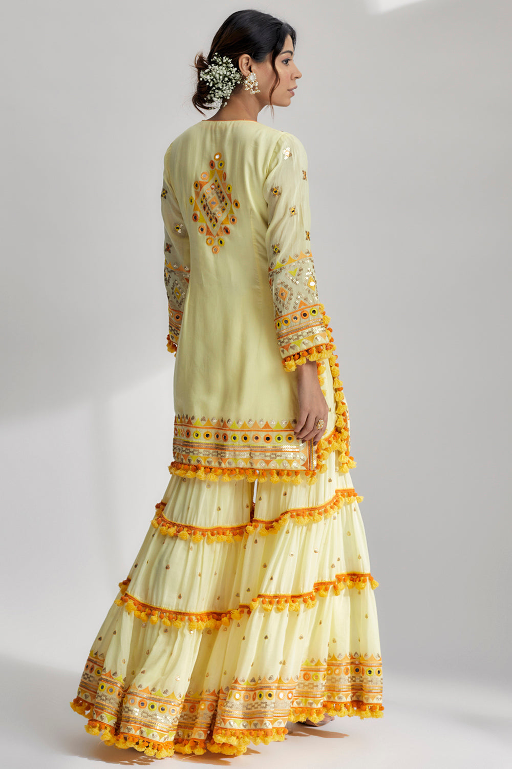 Maahika Layered Sharara Set - Auraya Fashion 