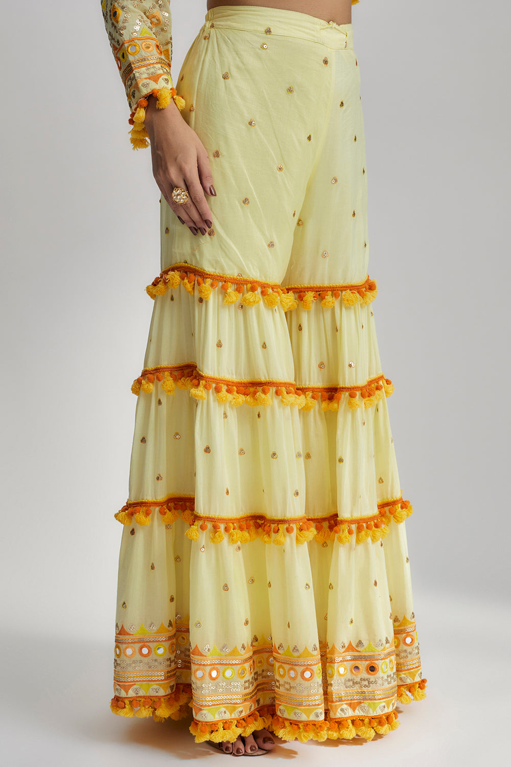 Maahika Layered Sharara Set - Auraya Fashion 