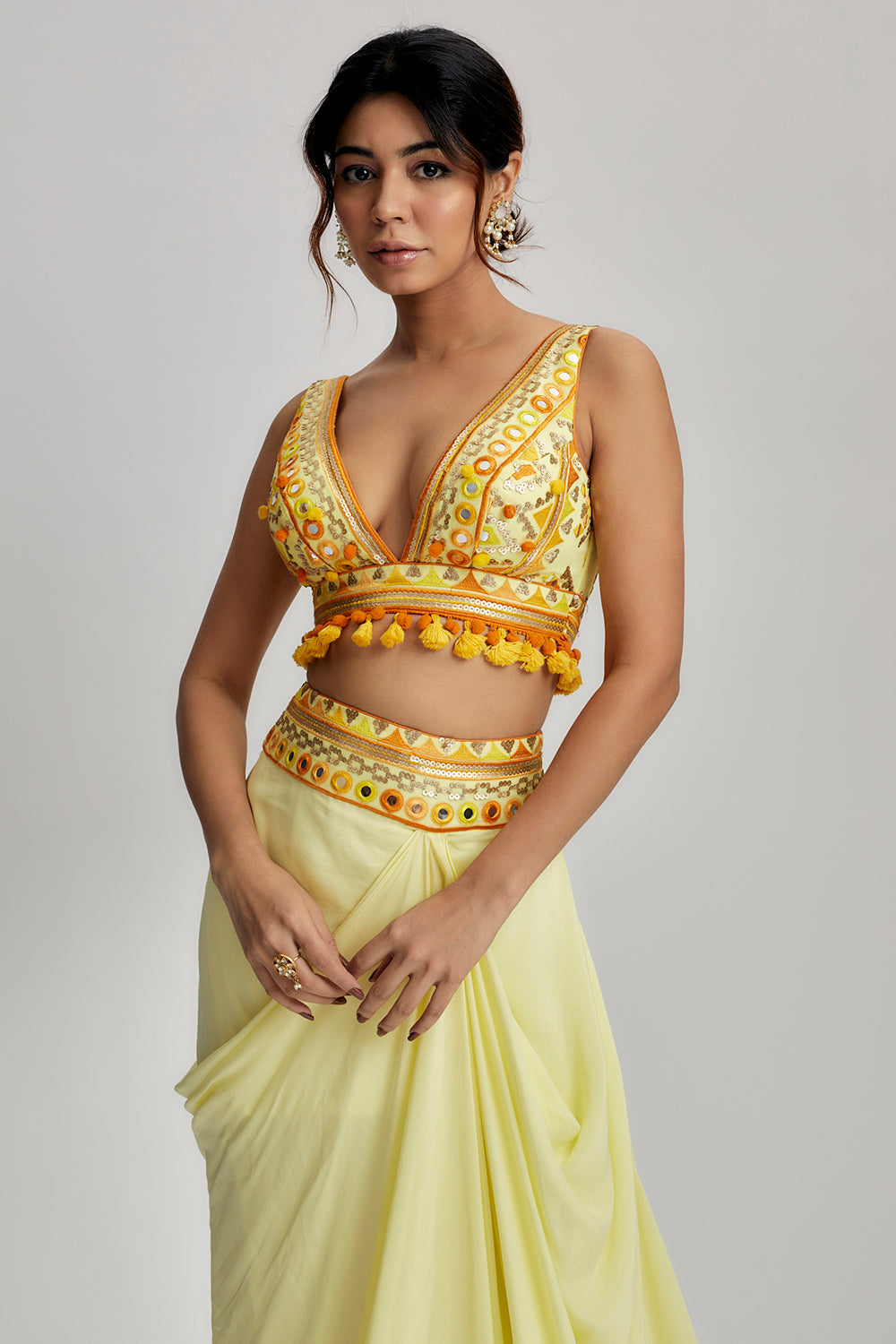 Ruhi Drape Skirt Set - Auraya Fashion 