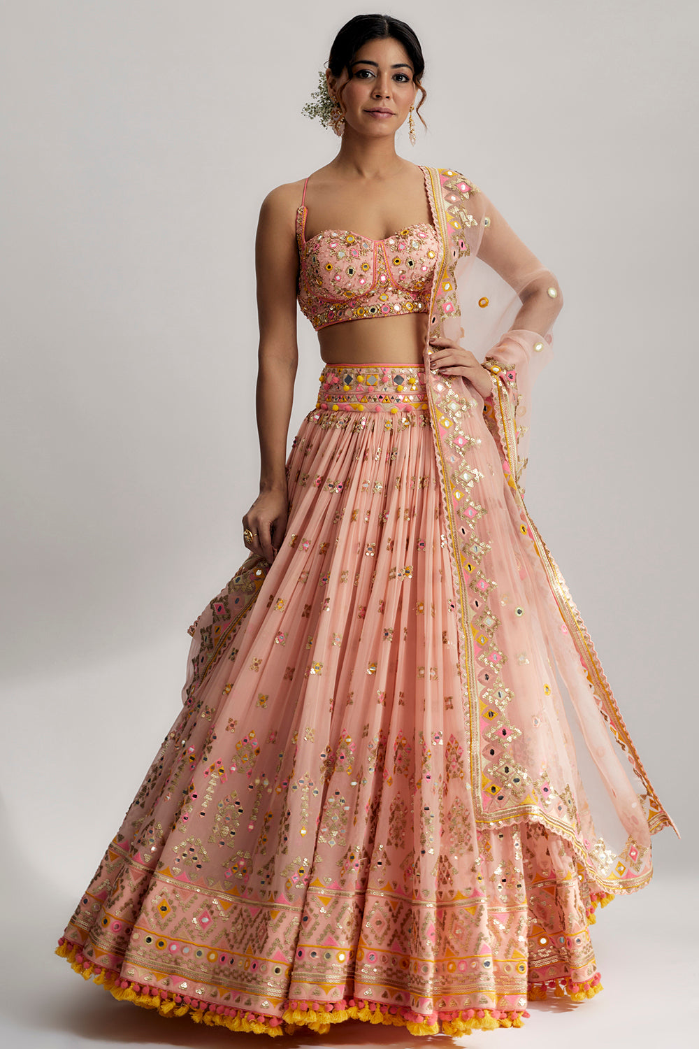 Ruah Gathered Lehenga Set - Auraya Fashion - Gopi Vaid - 