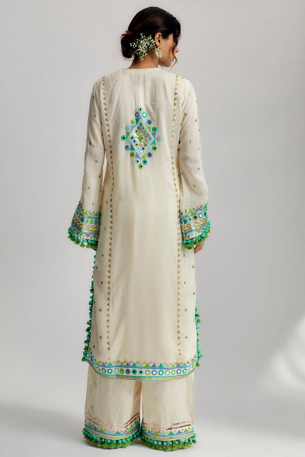 Nishika Long Kurta With Palazo - Auraya Fashion 