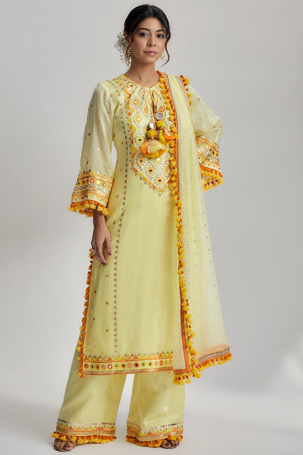 Nishika Long Kurta With Palazo - Auraya Fashion - Gopi Vaid - 