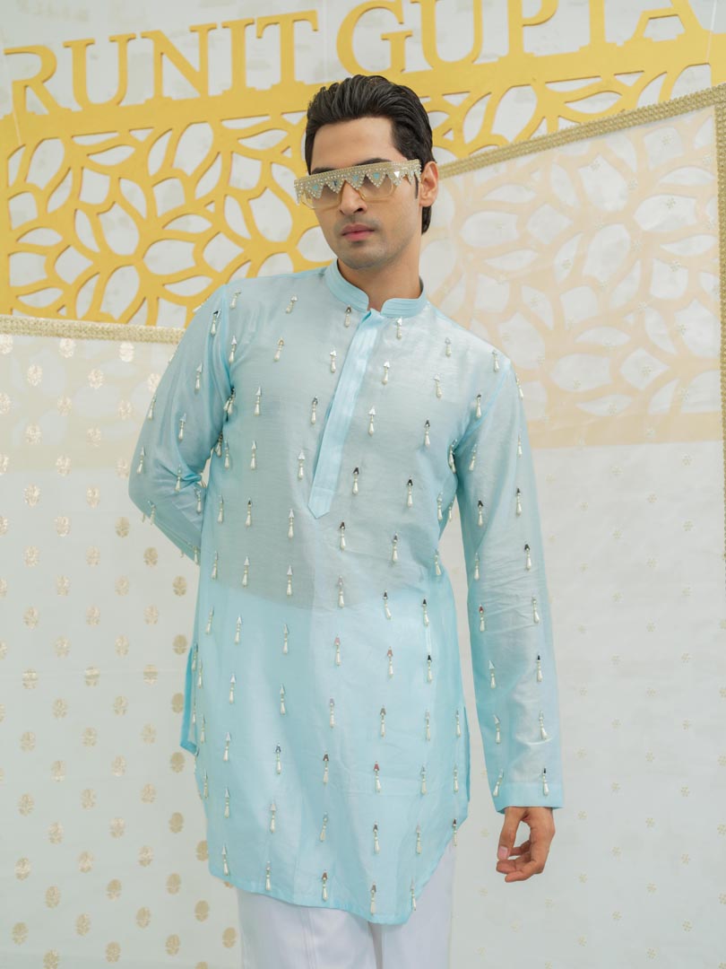 Blue Latkan Short Kurta set