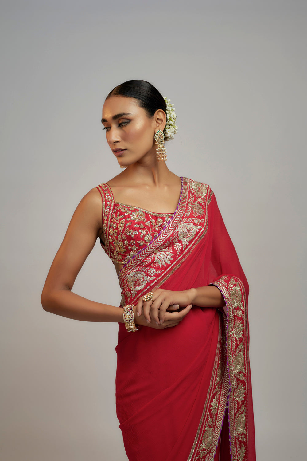 Golconda Vidhi Saree Set - Auraya Fashion 