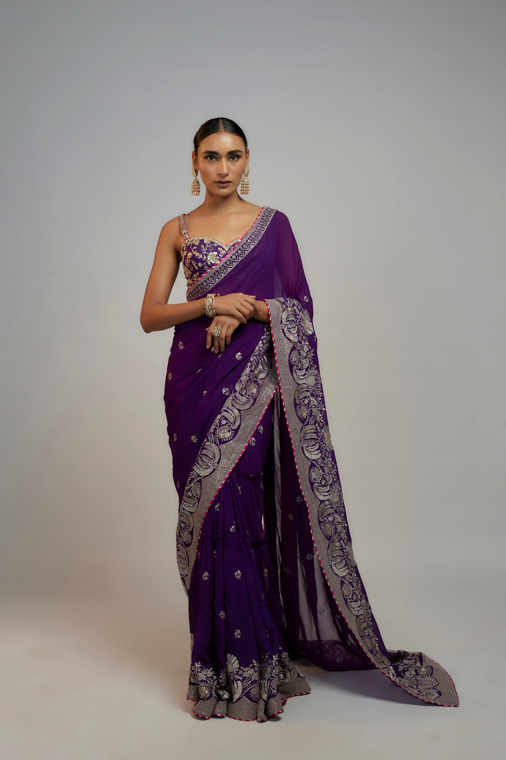 Golconda Yamini Saree Set - Auraya Fashion - Gopi Vaid - 