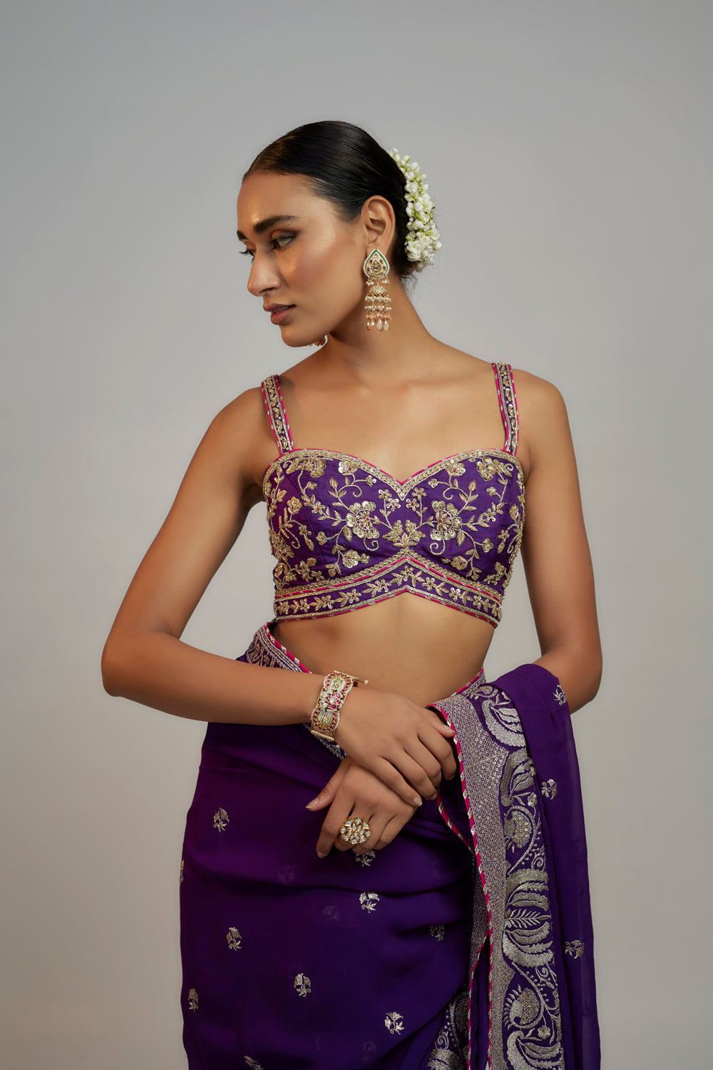 Golconda Yamini Saree Set - Auraya Fashion 