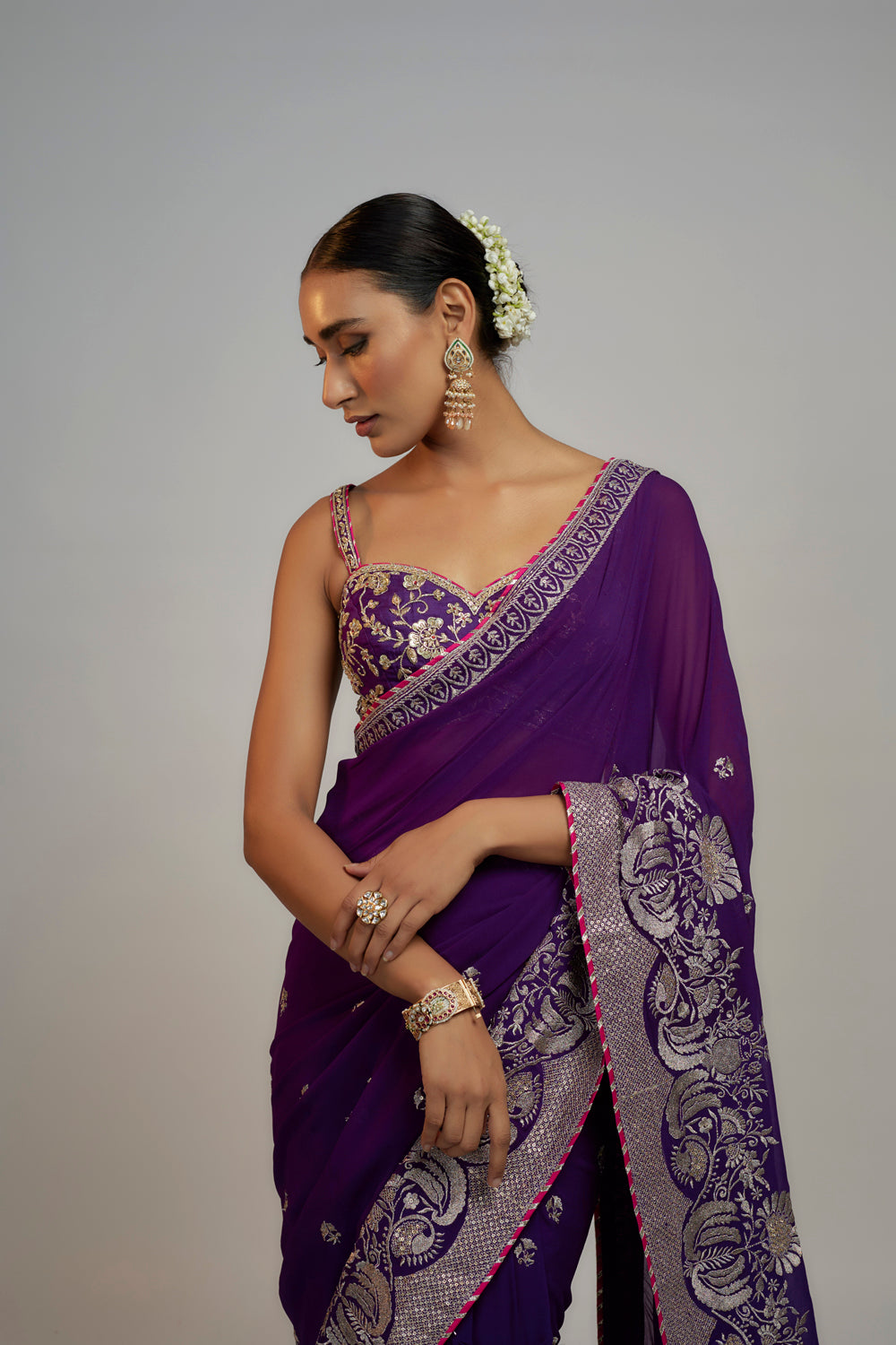 Golconda Yamini Saree Set - Auraya Fashion 