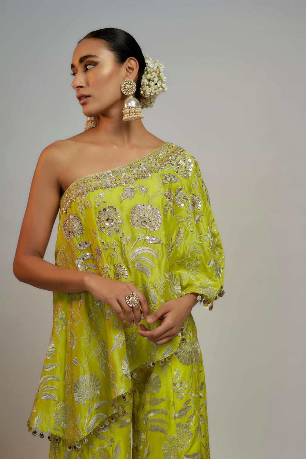 Golconda Arsh One Shoulder Set - Auraya Fashion 