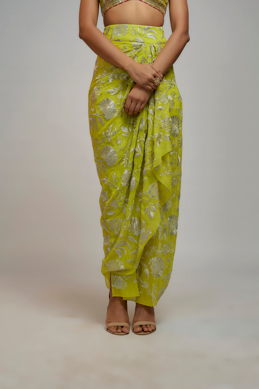 Golconda Alia Wrap Skirt Set - Auraya Fashion 