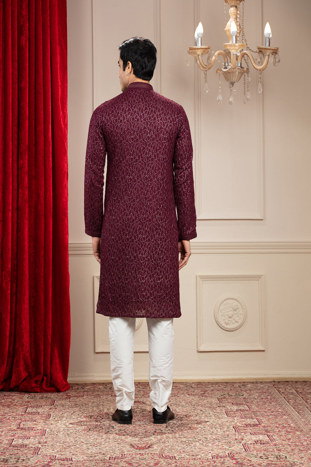 Maroon Georgette Kurta Pajama Set