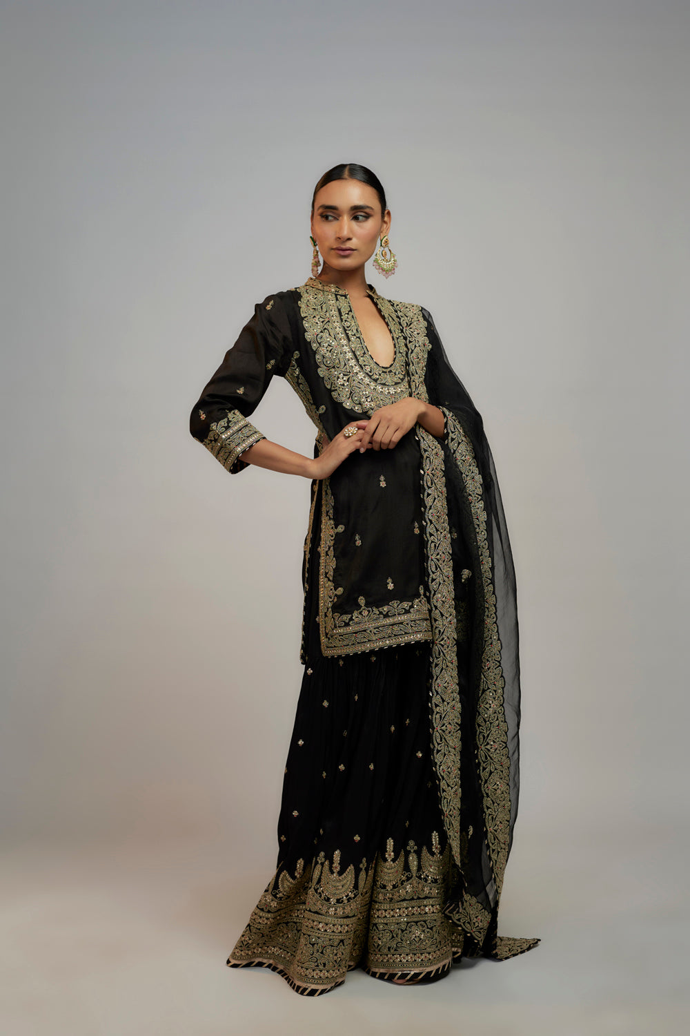 Golconda Siddhat Sharara Set - Auraya Fashion - Gopi Vaid - 