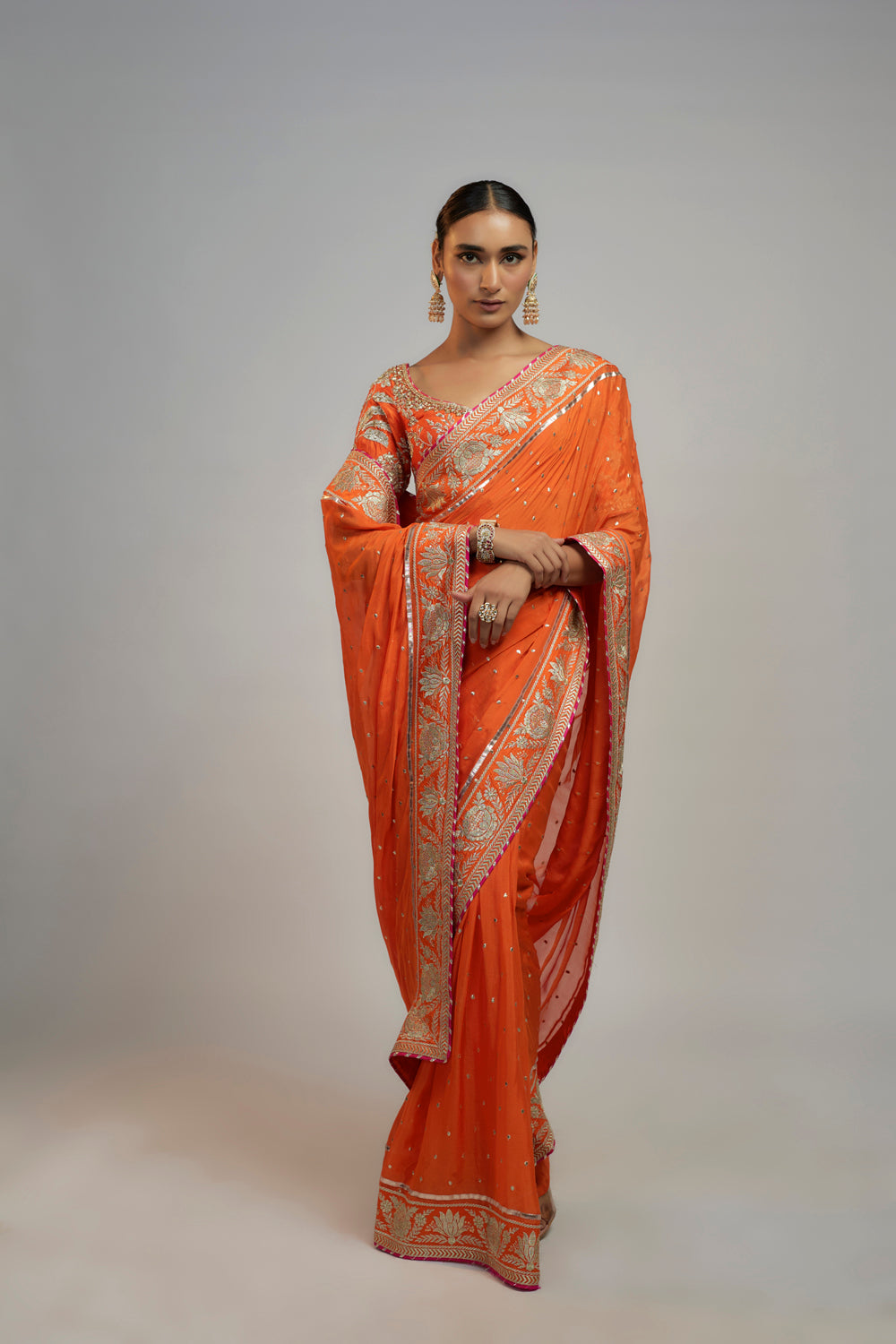 Golconda Fez Saree Set - Auraya Fashion - Gopi Vaid - 