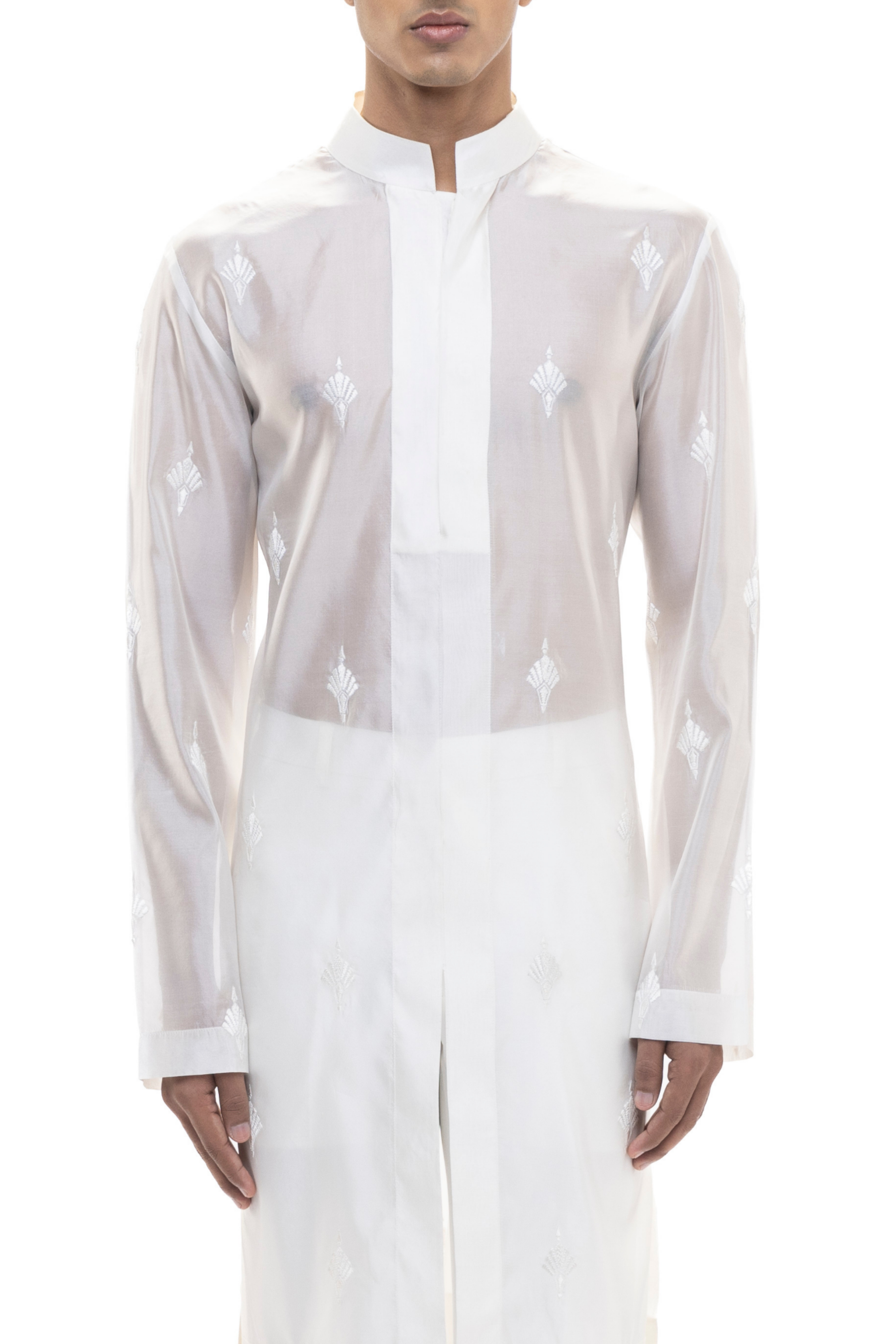 White Organza Translucent Kurta Set