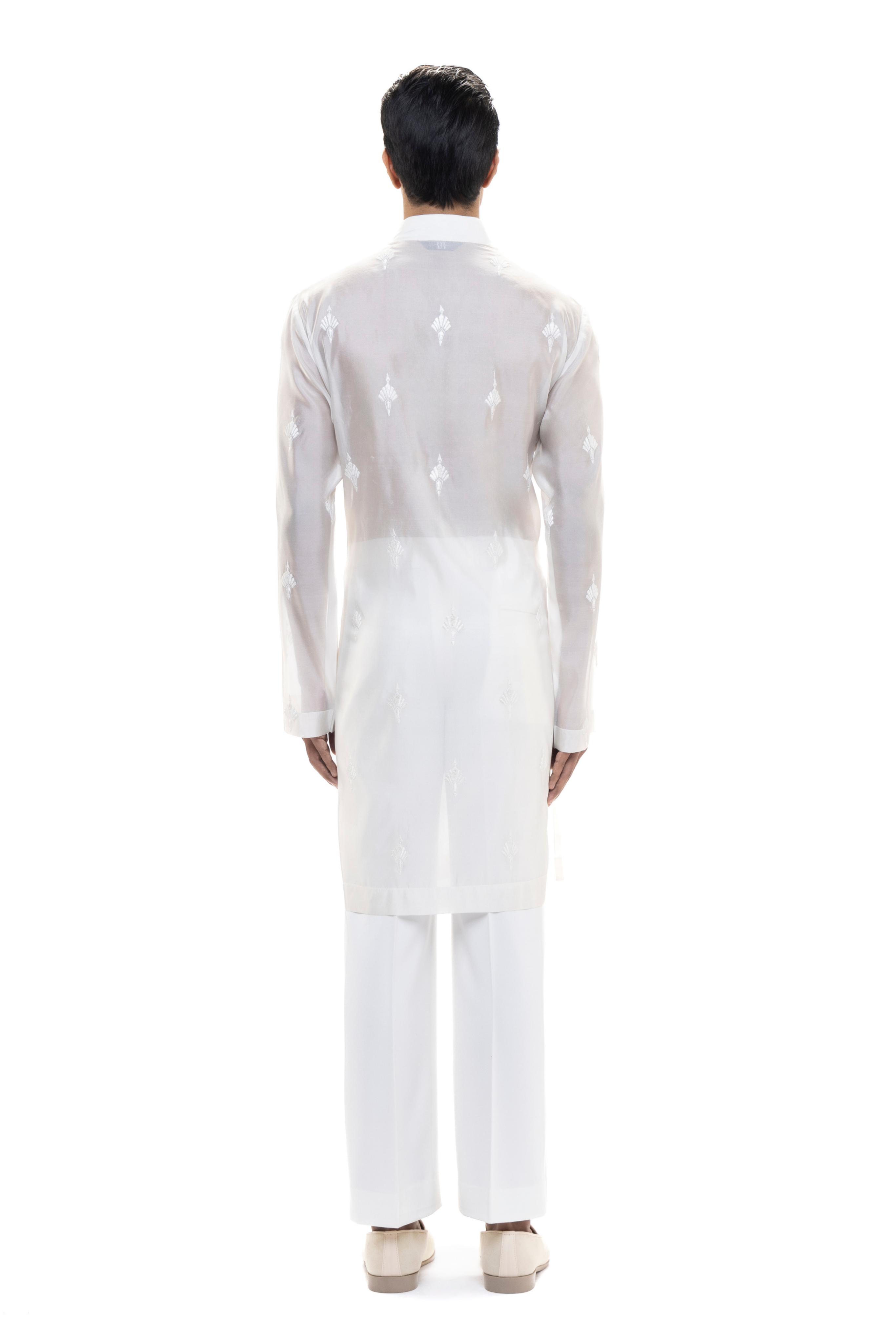 White Organza Translucent Kurta Set