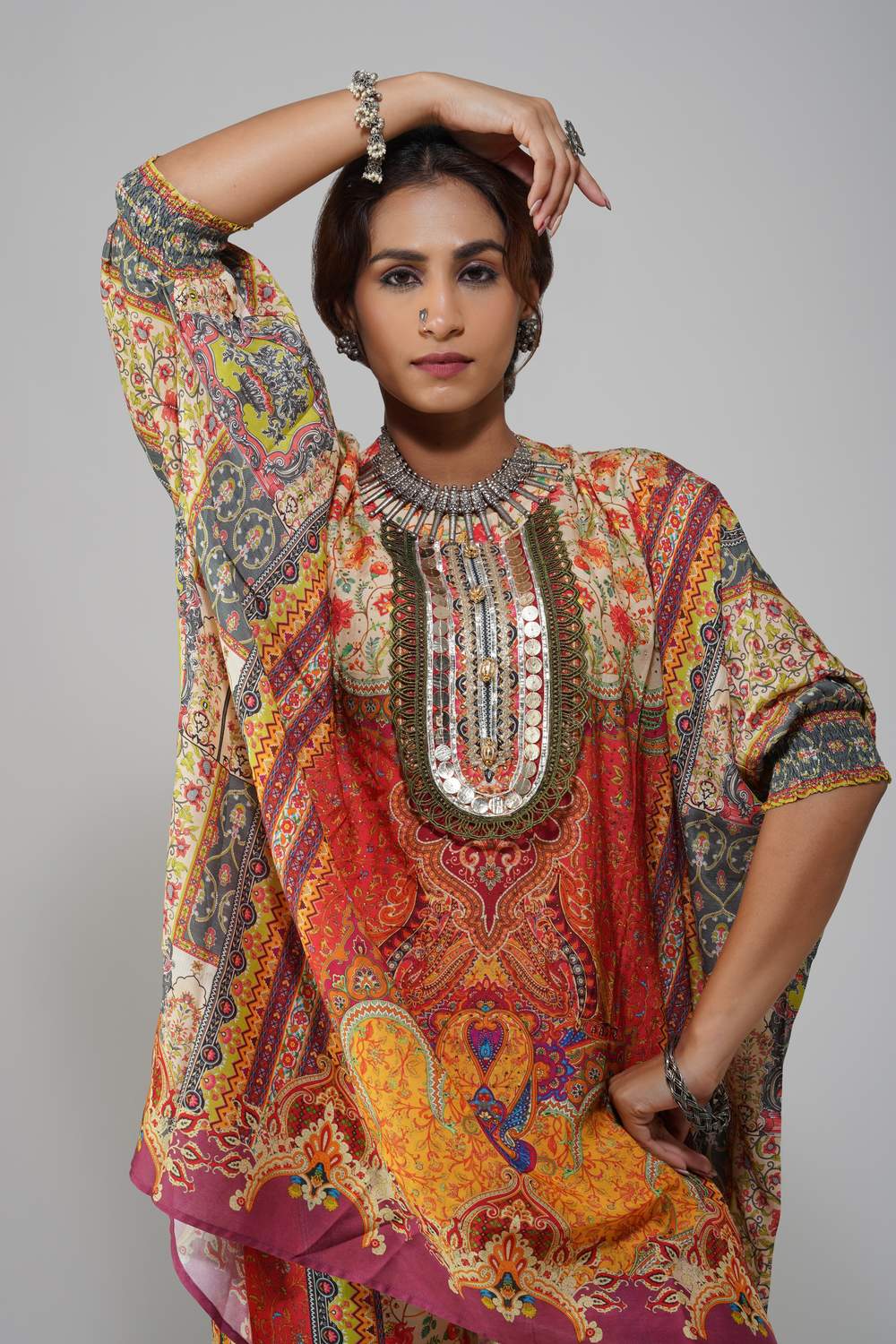 Sawariya Heritage Patchwork Cotton Co-ord Set for Festive Occasions