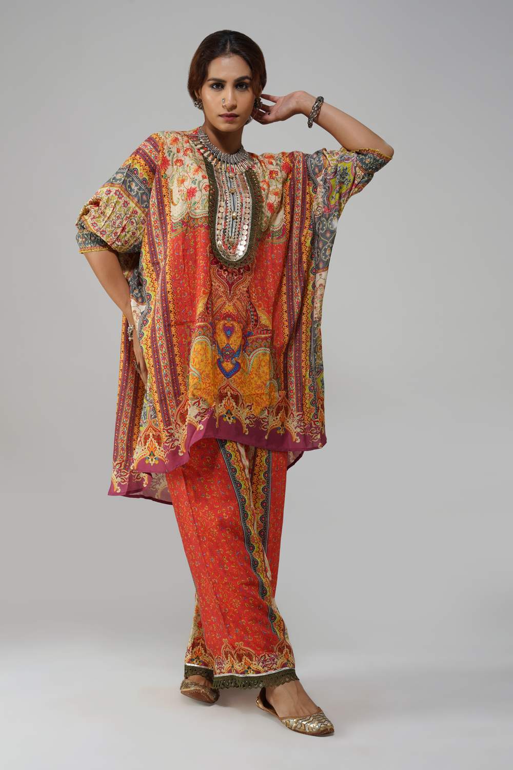 Sawariya Heritage Patchwork Cotton Co-ord Set for Festive Occasions