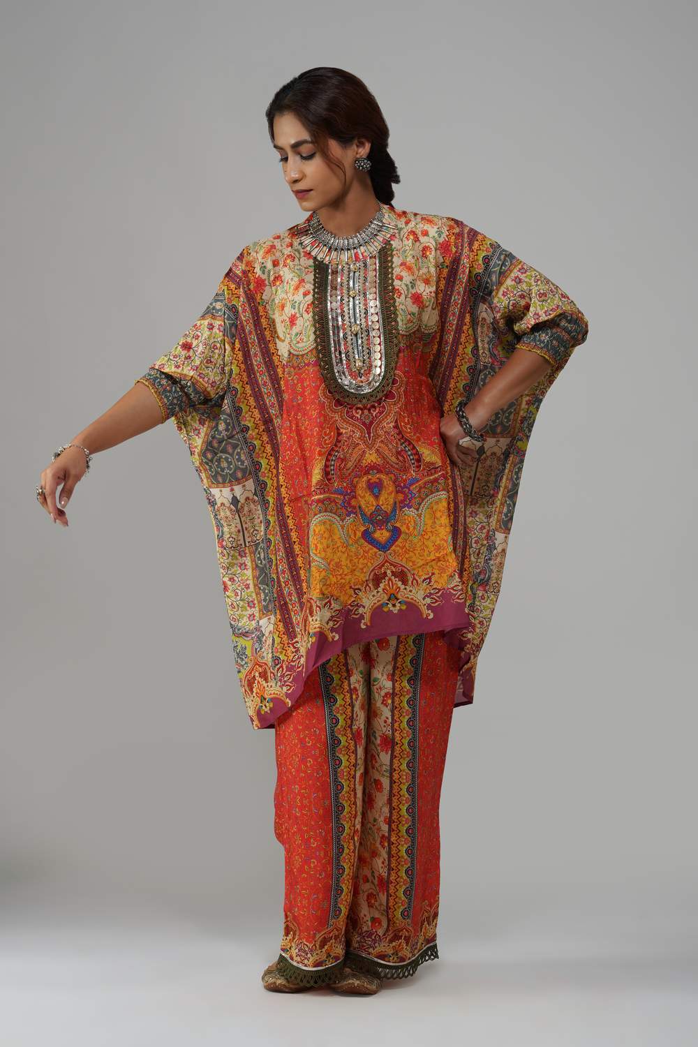 Sawariya Heritage Patchwork Cotton Co-ord Set for Festive Occasions