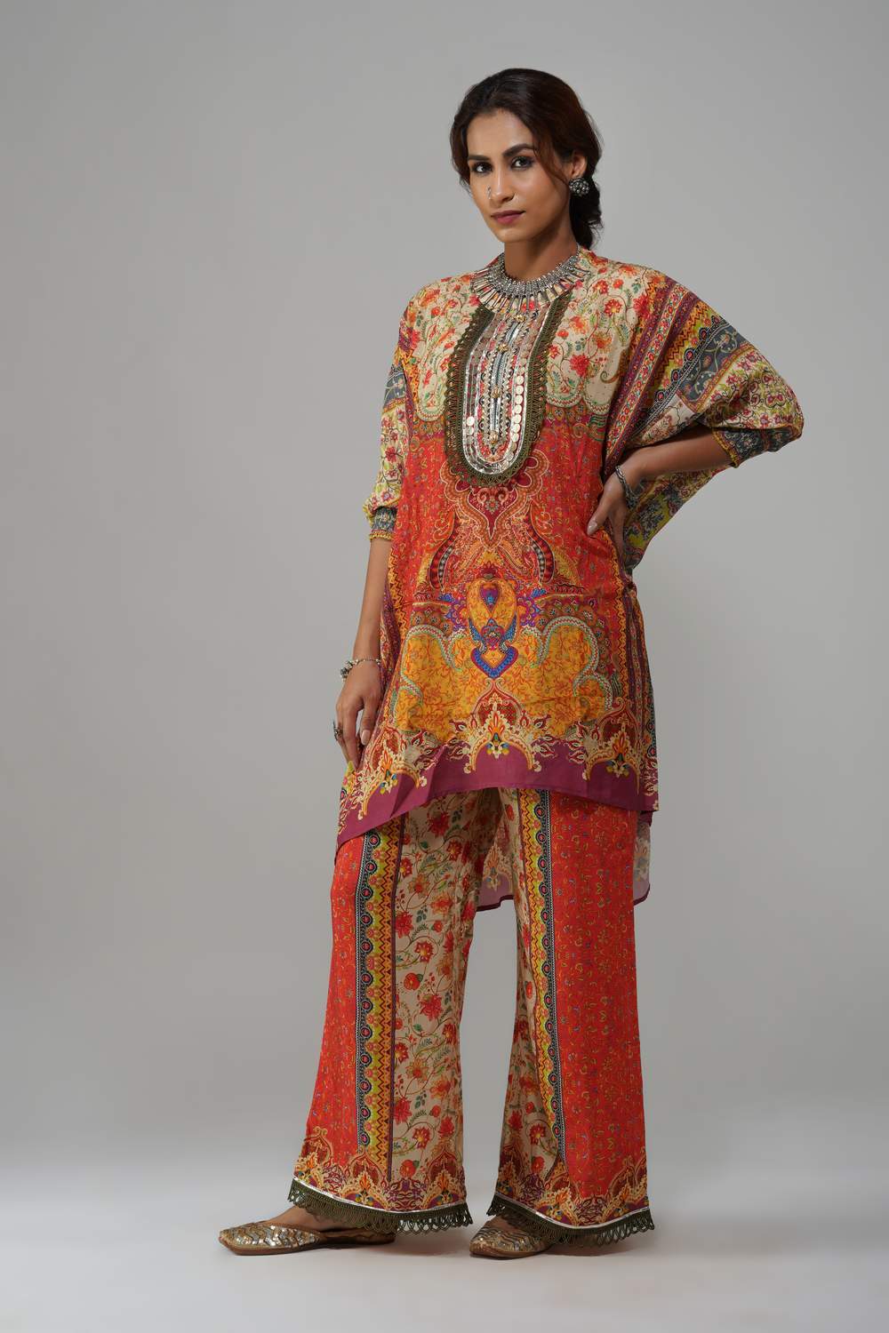 Sawariya Heritage Patchwork Cotton Co-ord Set for Festive Occasions