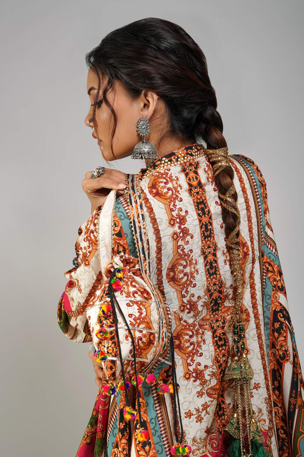 Vintage Printed Cotton Muslin Co-ord Set for Festive Wear